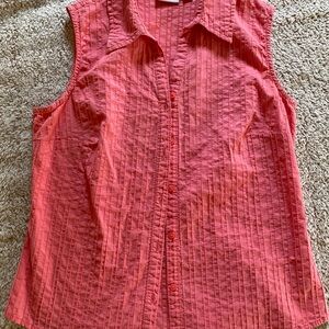 Sonoma Coral Button Down Shirt with Notched Collar